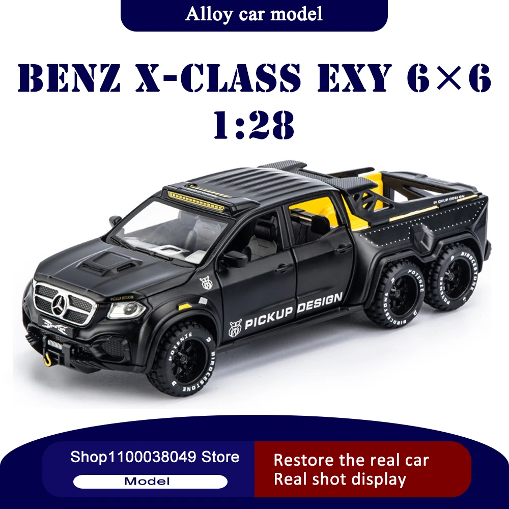 

Грузовик-пикап Benz X-class 1/28 дюймов, модель автомобиля из сплава, подъемная машина, игрушечные машинки, Литые и игрушечные автомобили, монстр-Тр...