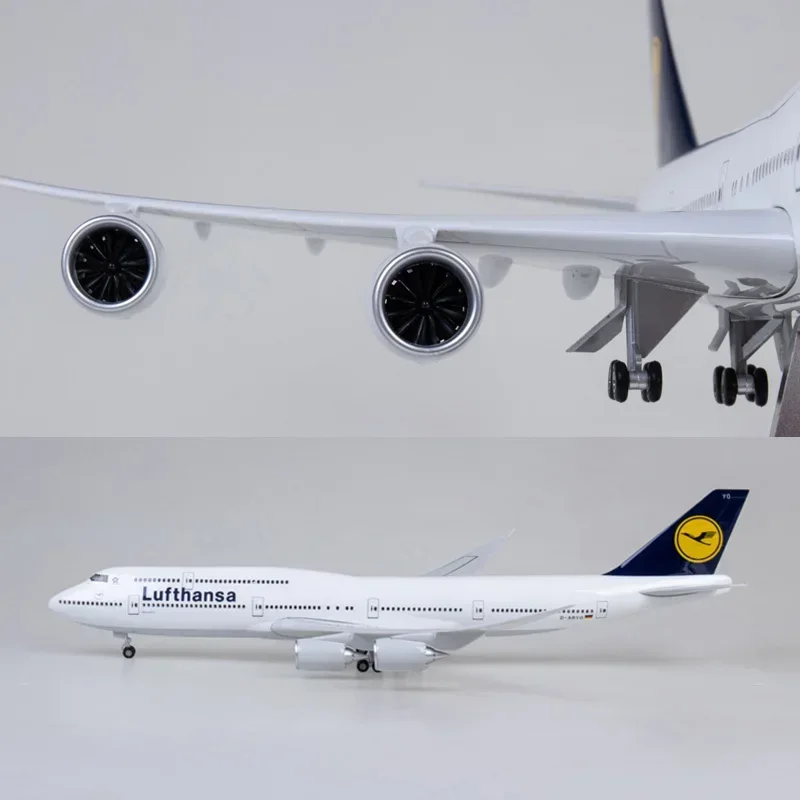 1/150 Airlines 747 Модель самолета B747 Люффханса Игрушечный светильник и шасси колеса