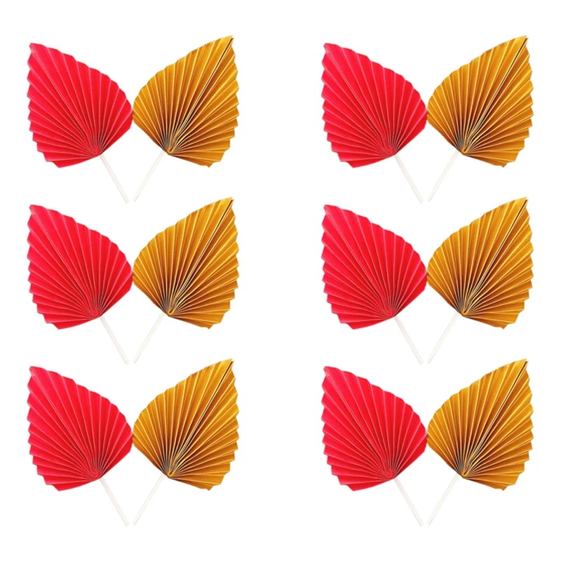

12 шт., декоративные бумажные листья для торта