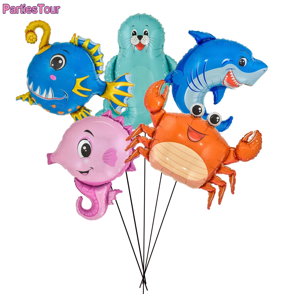 

60cm Ocean Theme Balloons Inflatable Shark Dolphin seahorse wedding Baby kids Under the sea Birthday party Decoration Gift Toys