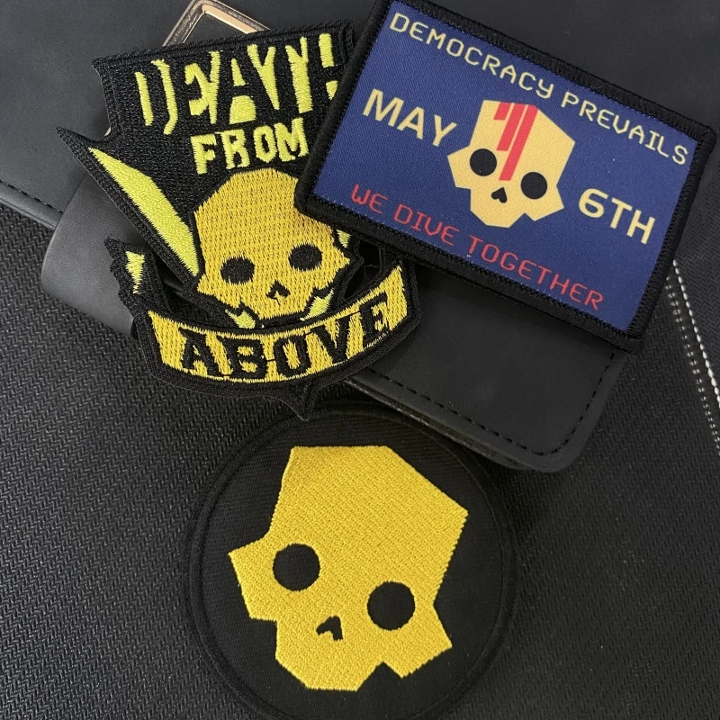 Hell Diver 2 вышитый крючок и петля hellвозможность нашивки с изображением черепа для