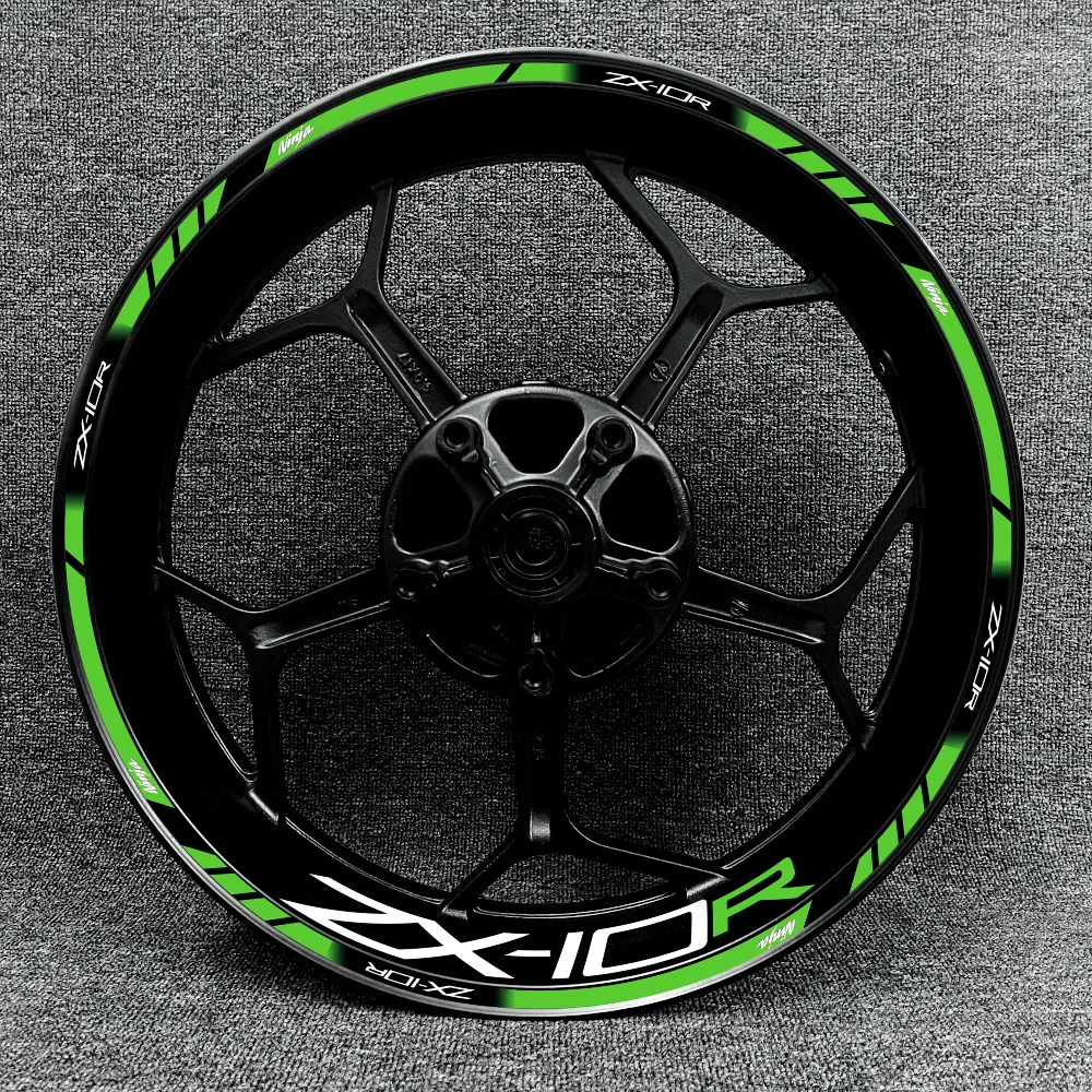 Декоративная наклейка на обод диска 17 дюймов для мотоцикла Kawasaki ZX-10R ZX10R 10R логотип высокого качества водонепроницаемая отражающая наклейка.