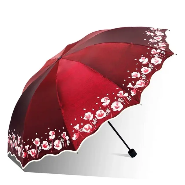 

106cm big Sun Umbrella Rain Women Flower Folding Double Parasol Girl Quality Light Female UV Protection Umbrellas