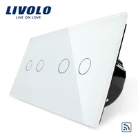 Livolo, Easy Life, 4-Gang Remote touch screen, Luxury Tempered Glass Panel, home wall light switch, VL-C702R-11/VL-C702R-11