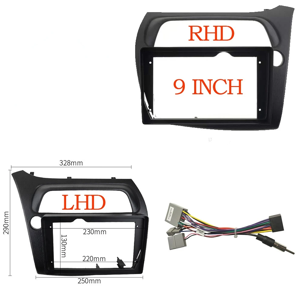 

2 DIN Car Frame Fascia Cable For HONDA Civic Hatchback 2006-2012 Android Big Screen Dask Kit Fascia Frame