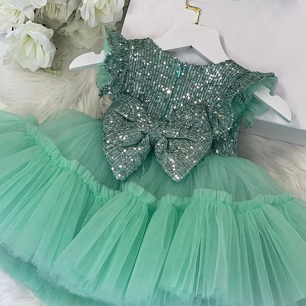 

Baby Girs 1st Birthday Dress Sequins Tutu Toddler Infant Clothes Elegant Kids Princess Wedding Party Dress Red Chrsitmas Vestido