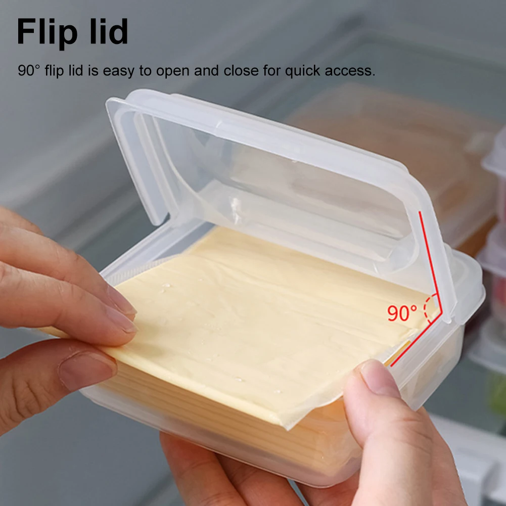 

2pcs Butter Cheese Slice Storage Box Fruit Vegetable Fresh-Keeping Organizer Box Refrigerator Kitchen Sub Packing Container
