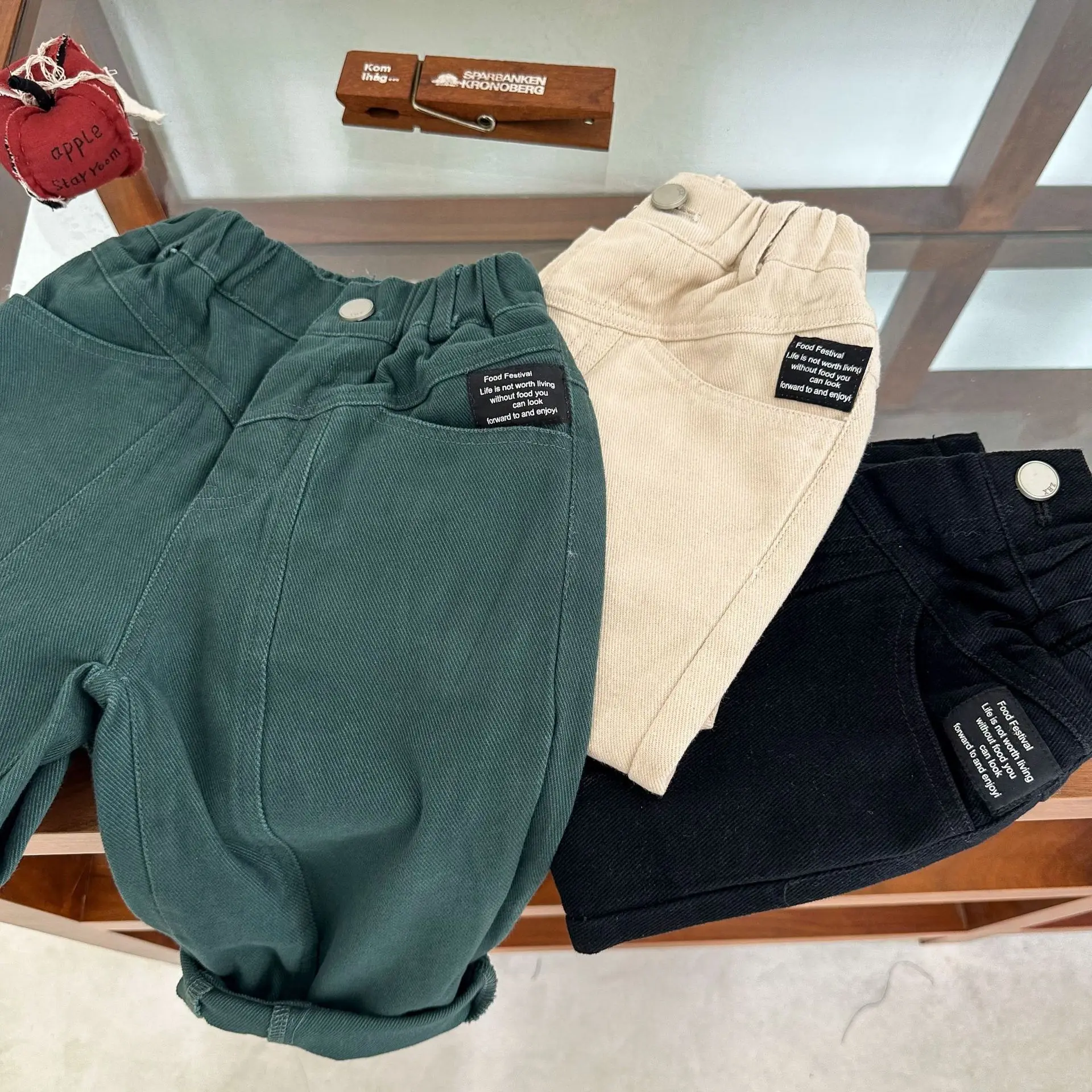 

Children Pants 2023 Spring Autumn New Boys and Girls Solid Color Fashionable Wide Leg Cotton Pants Korean Style Casual Pants