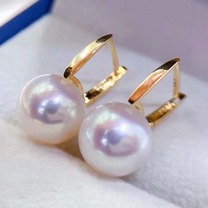 Зажим для ушей из 18-каратного золота японский морской белый прозрачный розовый