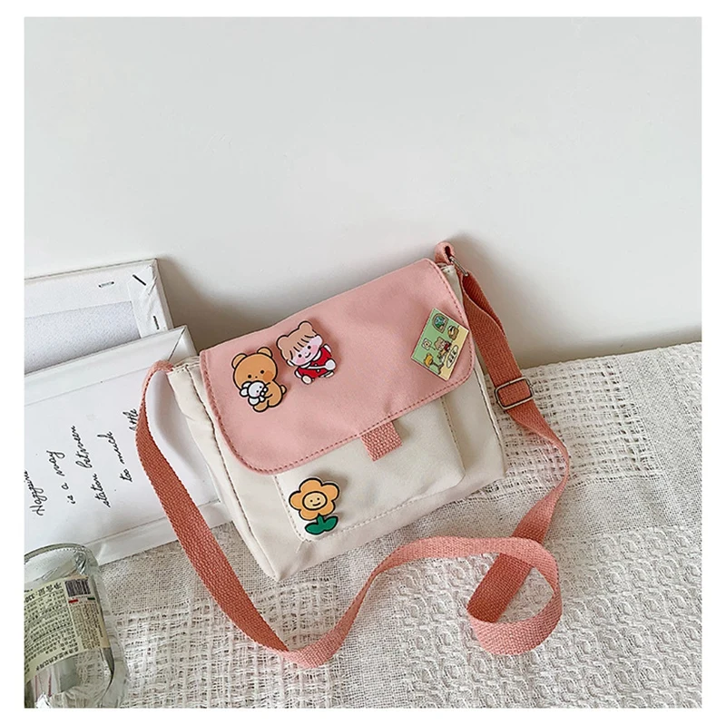 Корейская милая маленькая сумка Мягкая Милая школьная через плечо с сердцем
