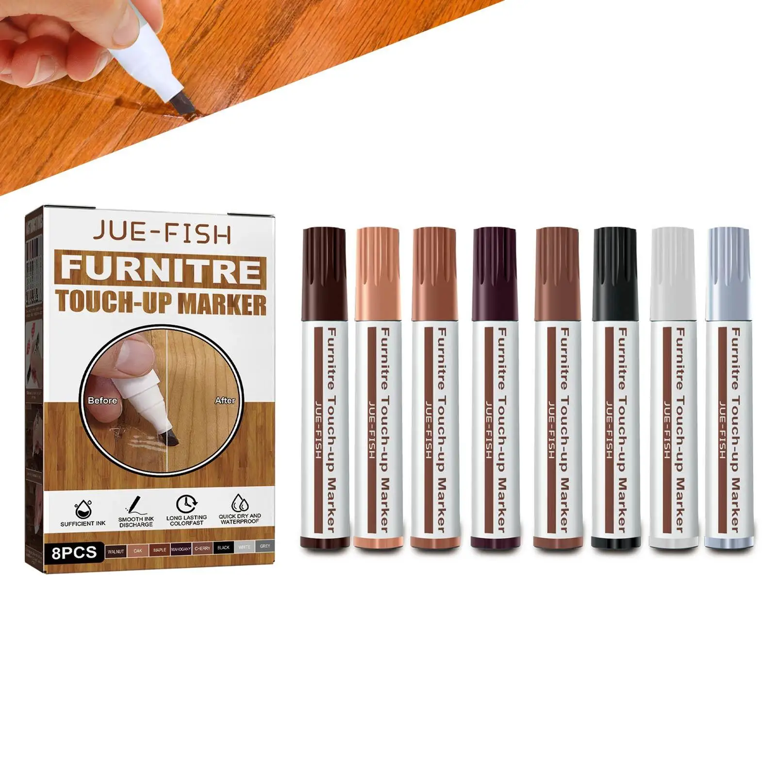 

Набор для ремонта мебели, семейная отделка для ремонта деревянной мебели, с функцией прикосновения пятен, царапин, пола, столов, столов, кров...