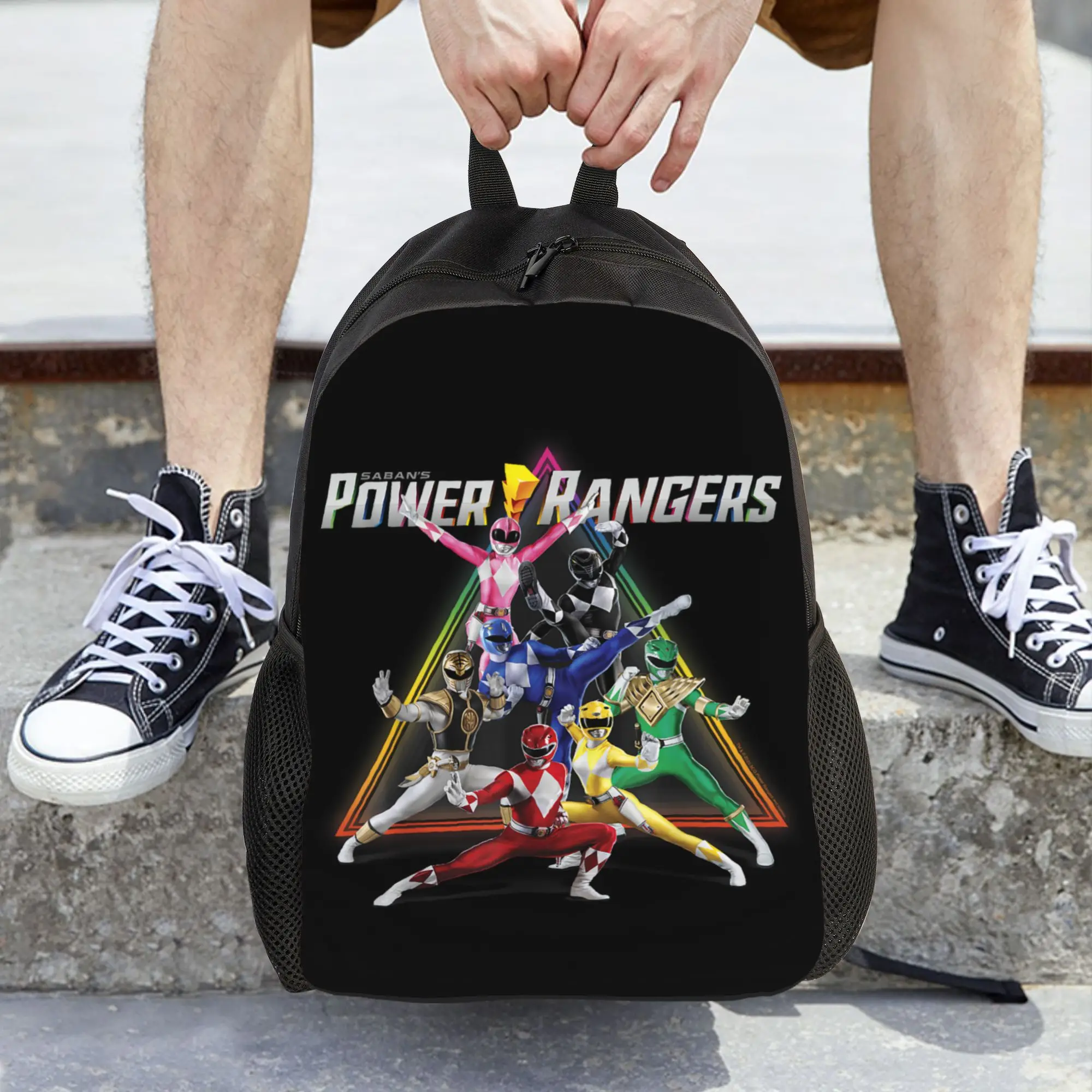 Рюкзаки Bandai Power Rangers Rainbow Pyramid Retro Action Portrait Daypack, прочный офисный рюкзак для работы, на плечо (art.: 3920d9d446f77) - 3920d9d446f77
