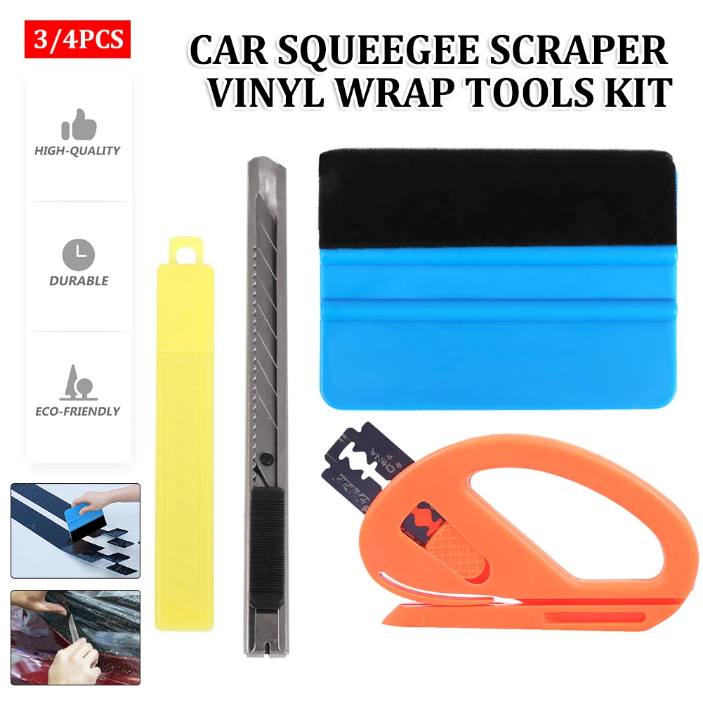 

1Set Car Squeegee Scraper Vinyl Wrap Tools Kit Cutter Knife Convenient Auto Accessories For Construction Film Automotive