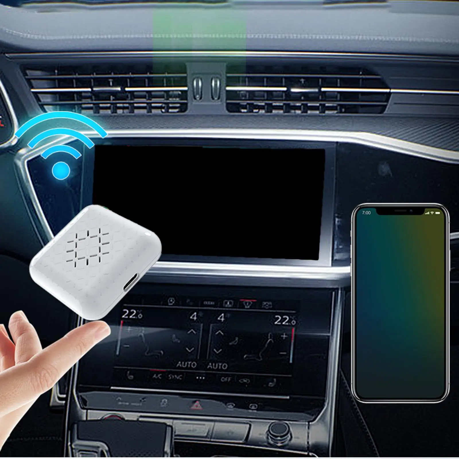 Mini Wireless Car Play Adapter 5G Transmission Support Siri Plug & Play Easy