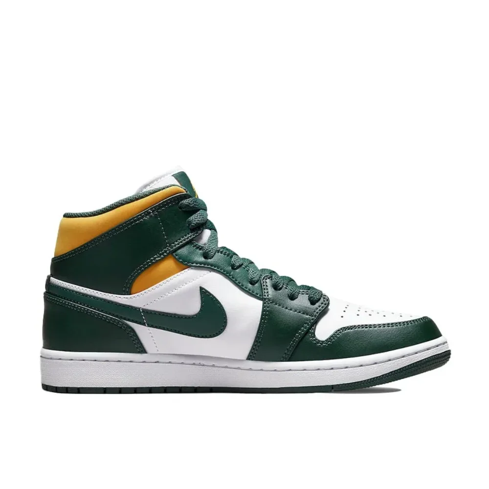 Nike Original Air Jordan 1 MID Модные и универсальные мужские женские кроссовки белого