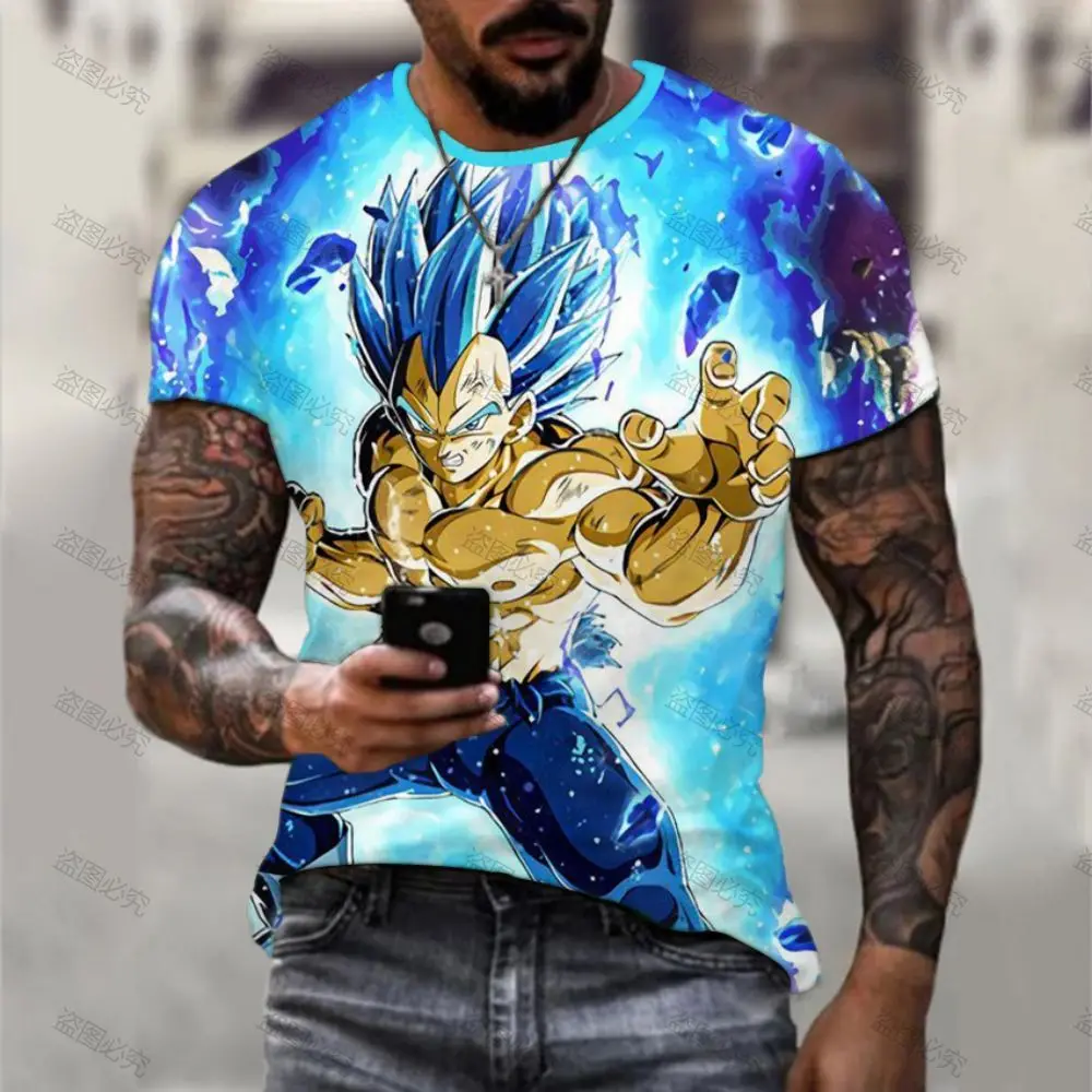 

Men's T-Shirt Dragon Ball Z Goku Vegeta Saiyan Harajuku Tops Majin Buu Trend 110-6XL Short Sleeved Summer New Cool Y2K O-collar
