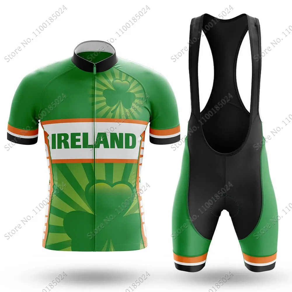 

Костюм 2022, комплект из футболки и шортов в национальном ирландском стиле для езды на велосипеде, летняя одежда для езды на шоссейном велосип...