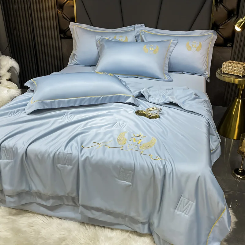 

Летнее охлаждающее синее одеяло, гладкое одеяло для кондиционера, легкое летнее одеяло с двухсторонней охлаждающей тканью