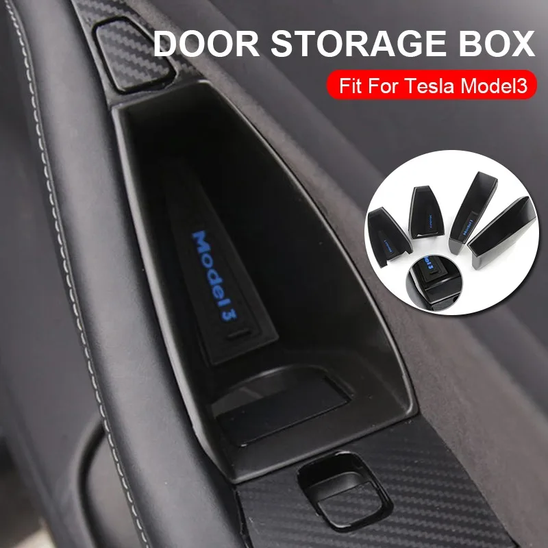 

Для Tesla Model 3 2021 2022 Флокирование/ABS Автомобильная дверная ручка боковой органайзер для хранения подлокотник контейнер лоток скрытый держател...