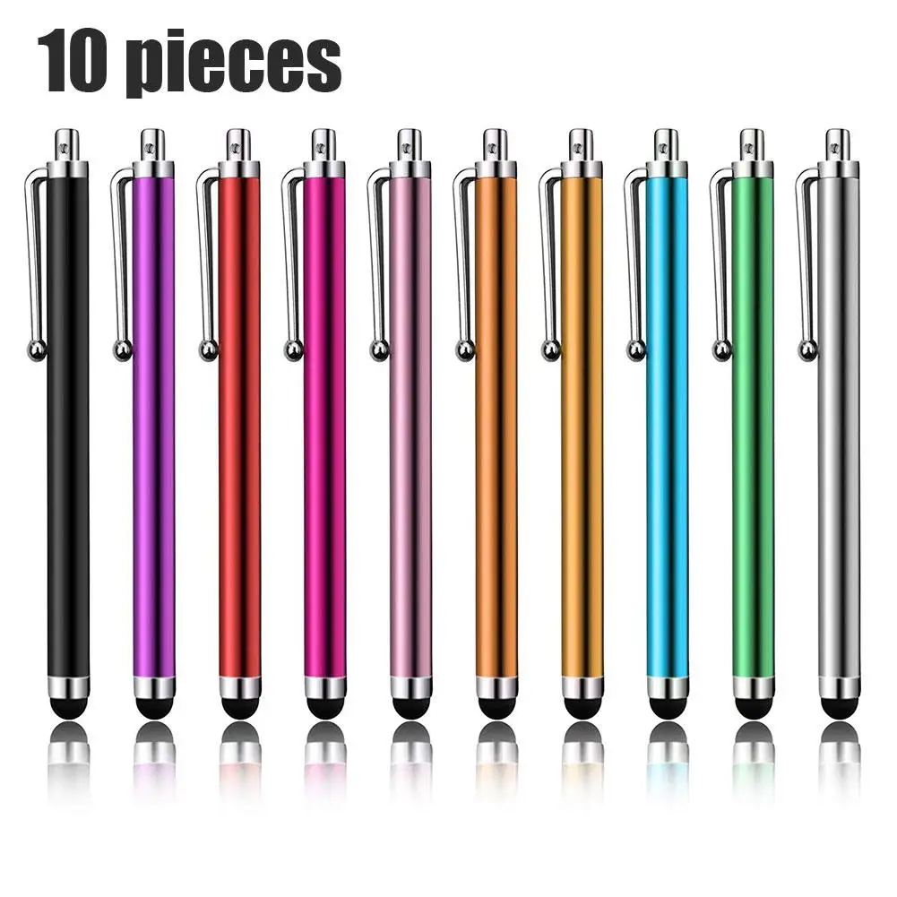 

10 Pcs Stylus Pen For Ipad Iphone Tablet Universal Metal Capacitive Digital Touch-screen Pens with Clip Electronics Mixed Color