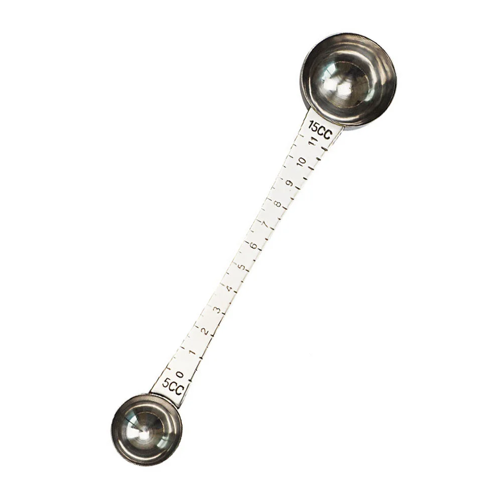 

Портативная кофейная ложка из нержавеющей стали с двойной головкой и весами (Серебристая)