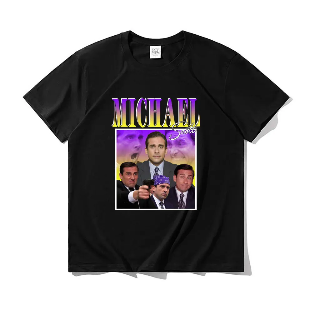 

Tv Series Dwight SchruteJim Halpert T-shirt Michael Scott Homage The Office Male Tshirt Men Women Fashion Funny Loose Tee Shirt