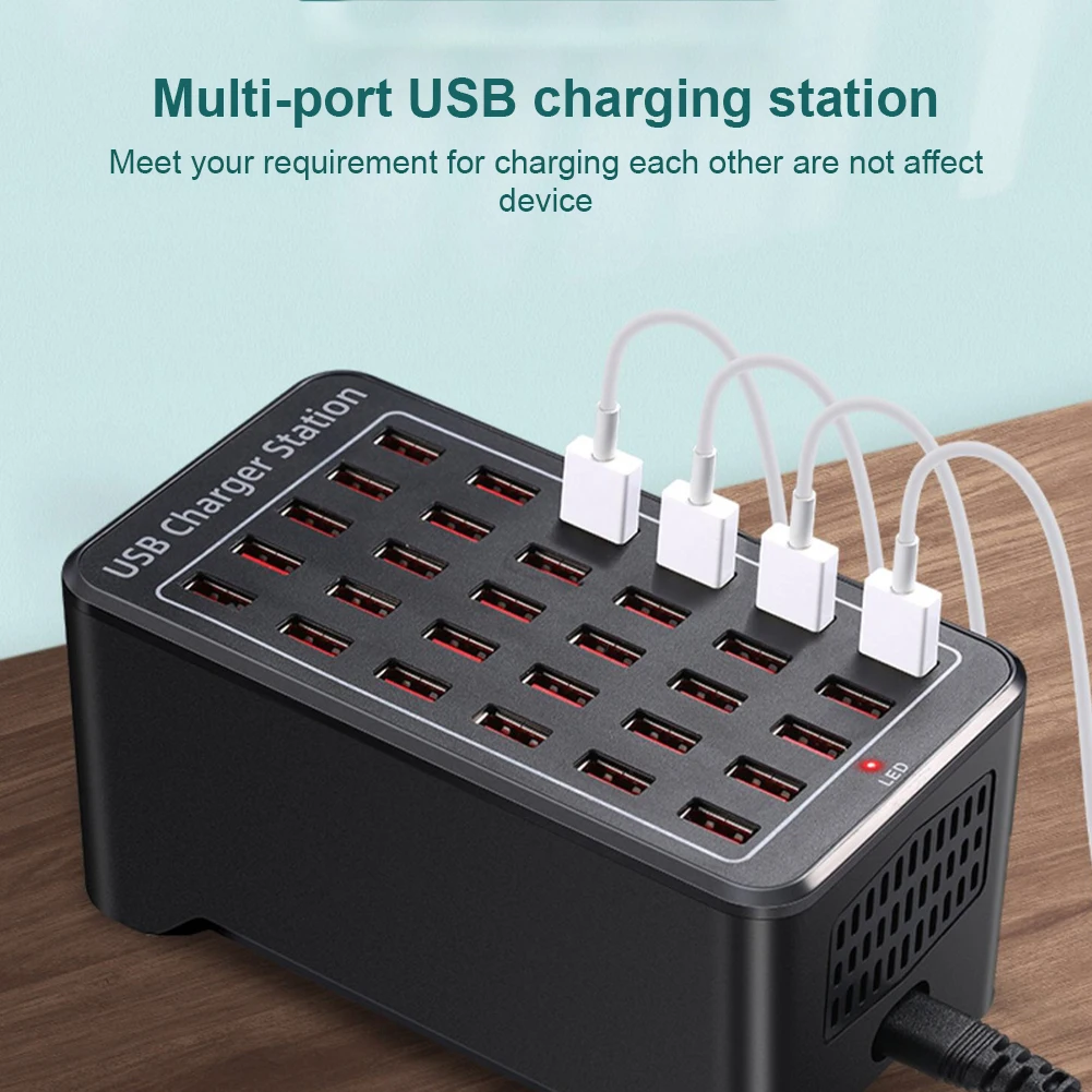 

10, 15, 20, 25, 30 портов, зарядное устройство для быстрой зарядки, док-станция, 50 Вт-150 Вт, вилка США, светодиодный дисплей для Iphone, Ipad, ПК, Kindle, мульти ...