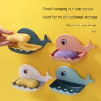 2022 new whale soap box soap box cute punch free wall mounted suction cup home bathroom toilet drain rack soap tray soap rack