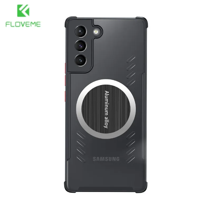 

Противоударный прозрачный чехол с четырьмя углами для Samsung Galaxy S22 Ultra S22 Plus, Магнитный чехол для мобильного телефона с охлаждающим вентилятор...