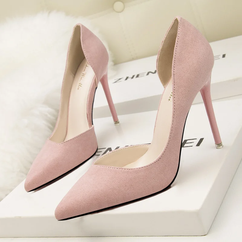 

Alo cnc 2022 New Single Shoes Pointed Black High Heels Women's Ultra-fine Heel