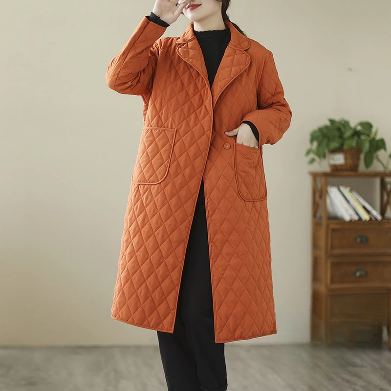 

Зимние парки средней длины с хлопковой подкладкой, корейская мода, тонкая теплая модель 2023, Повседневная Легкая длинная верхняя одежда N257