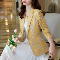 lace suit womens coat 2022 spring and summer thin new korean fashion temperament leisure slim womens suit jacket