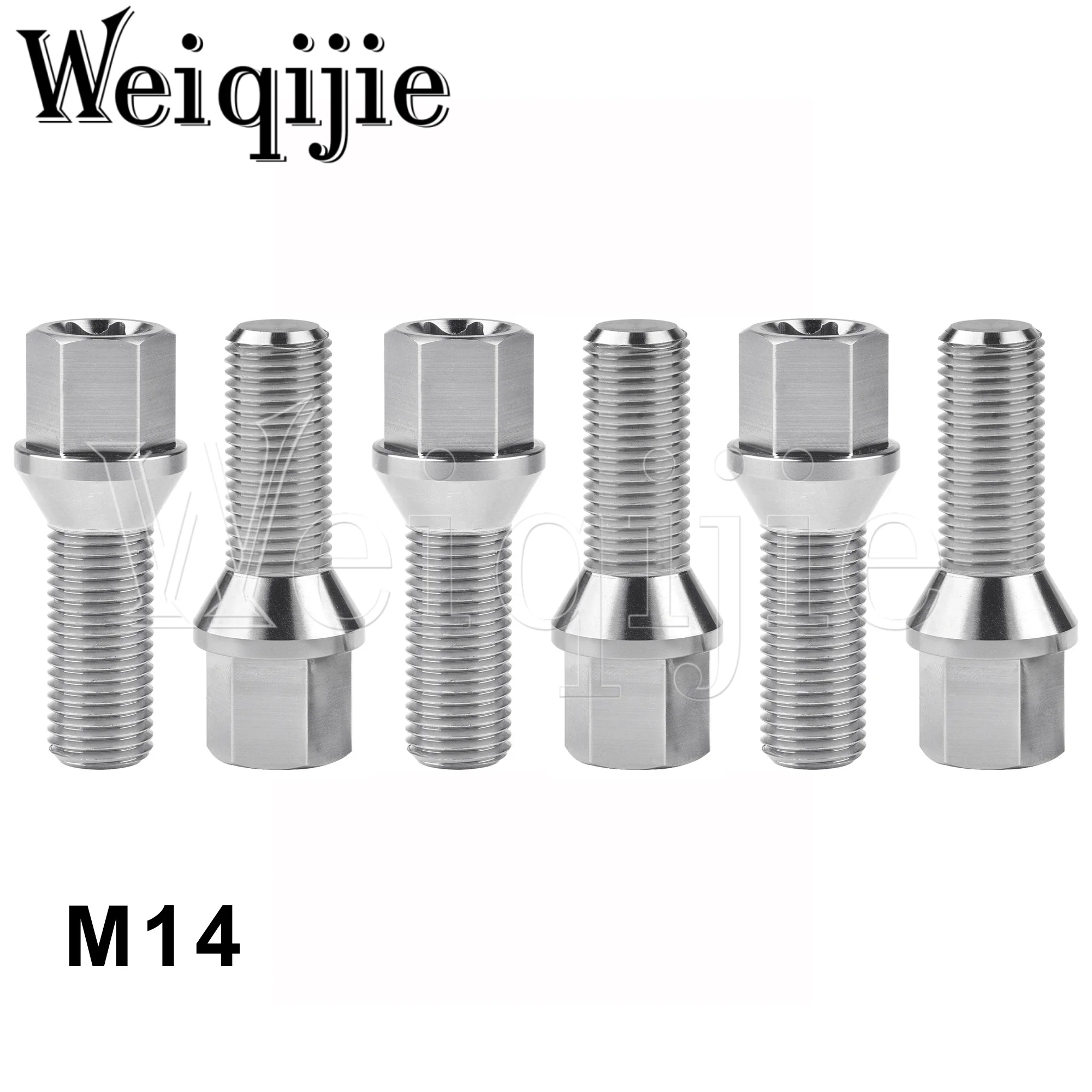 Weiqijie 6 шт. титановый болт M14x1 5 мм шаг автомобильного сплава колеса гайка винт для
