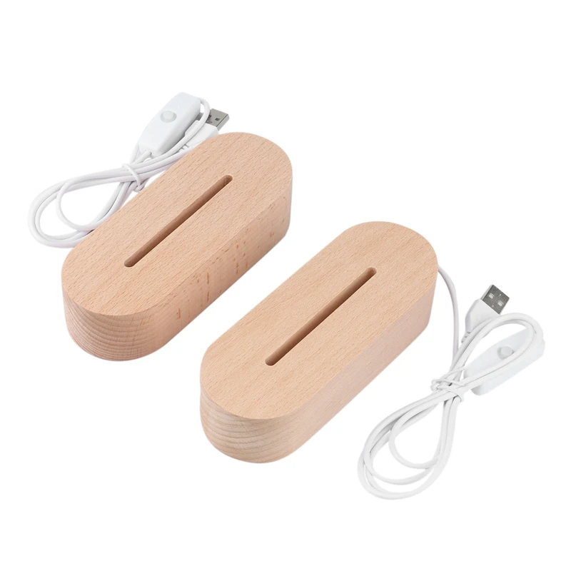 

3D Wooden Lamp Base LED Table Night Light Base For Acrylic Warm Lamp Holder Lighting Accessories Assembled Base-ABUX