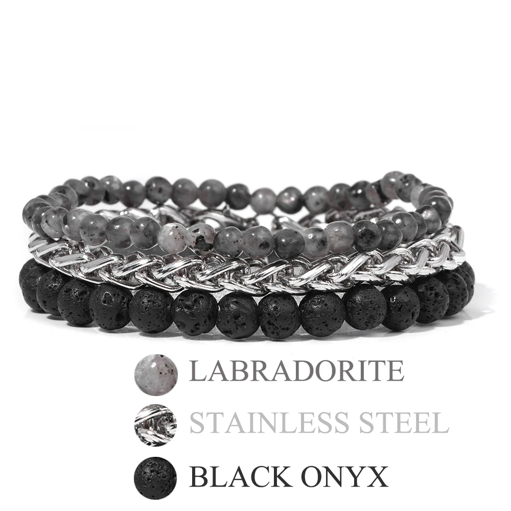 Браслет из натурального камня с бусинами |