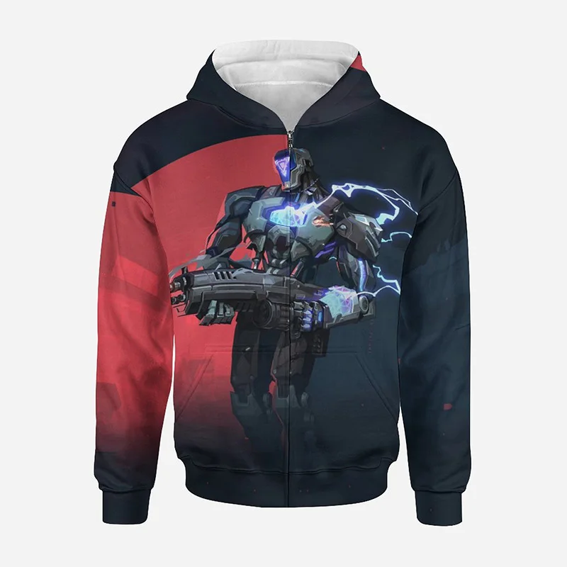 

3D Print Valorant Game Harajuku Unisex Style Zip up Hoodie Men Women Children Fashion Streetwear Clothing Zipper Sweatshirt