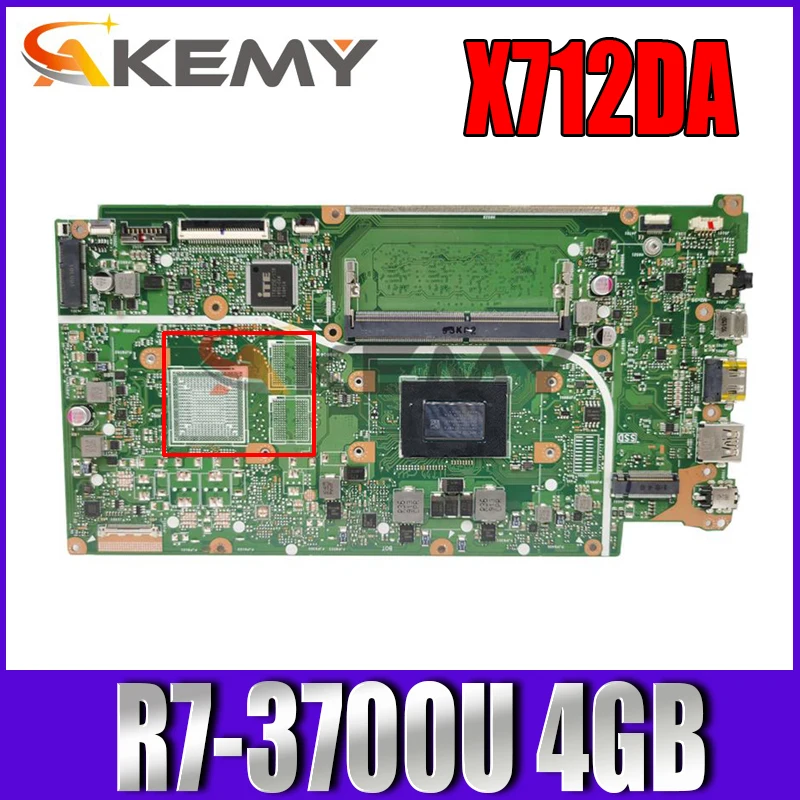 

Motherboards X712D Laptop motherboard for ASUS X712DA X712DK X712D F512D F512DA 100% test original mainboard R7-3700U 4GB