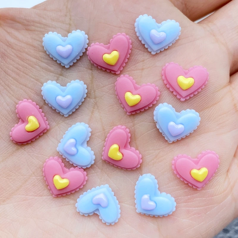 

50 шт. новые милые мини в форме сердца фигурки из смолы ремесла Flatback кабошон орнамент ювелирные изделия Аксессуары для волос