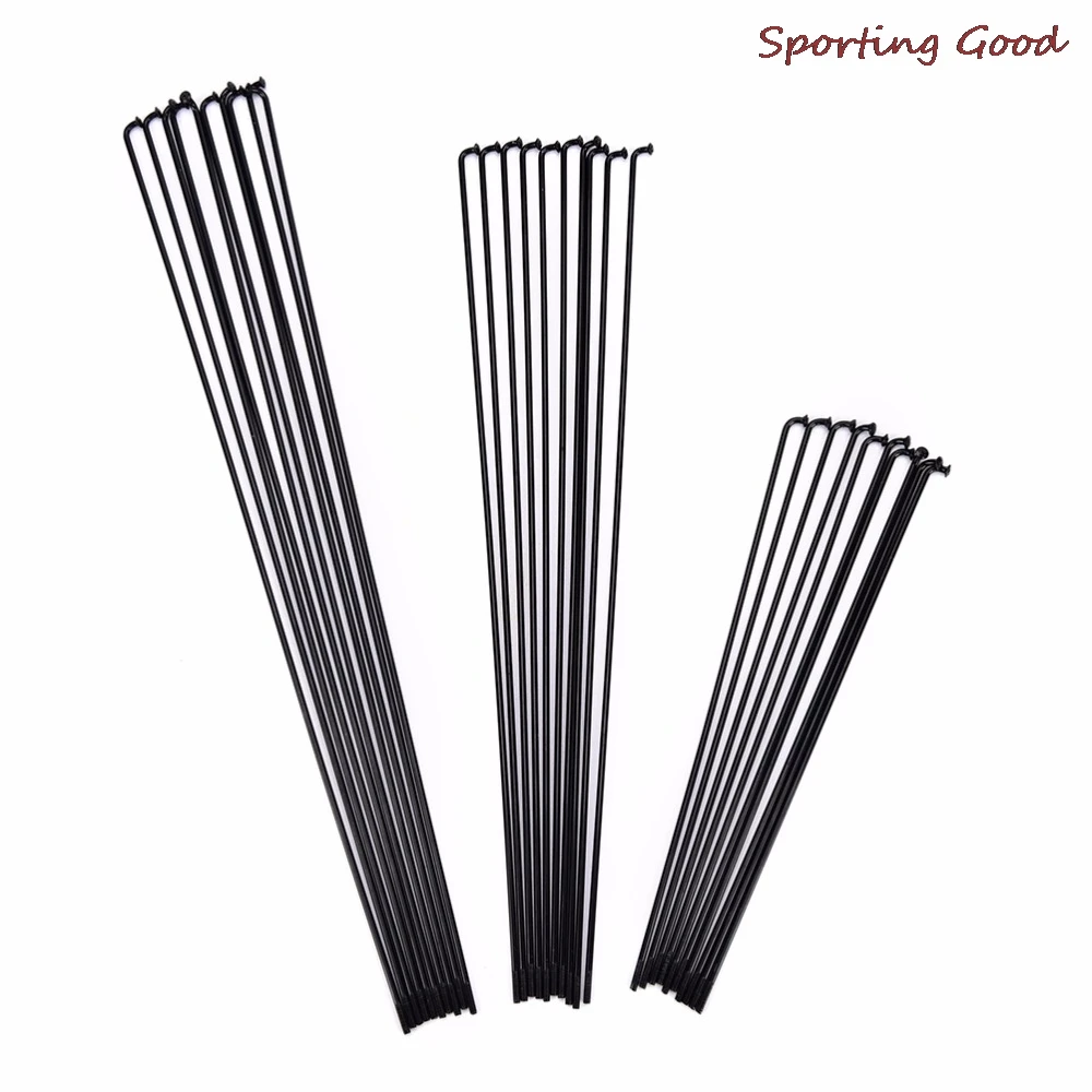 

10PCS Bike Bicycle Spoke Spokes + 12mm Nipples 170~286mm Steel Spoke 14G