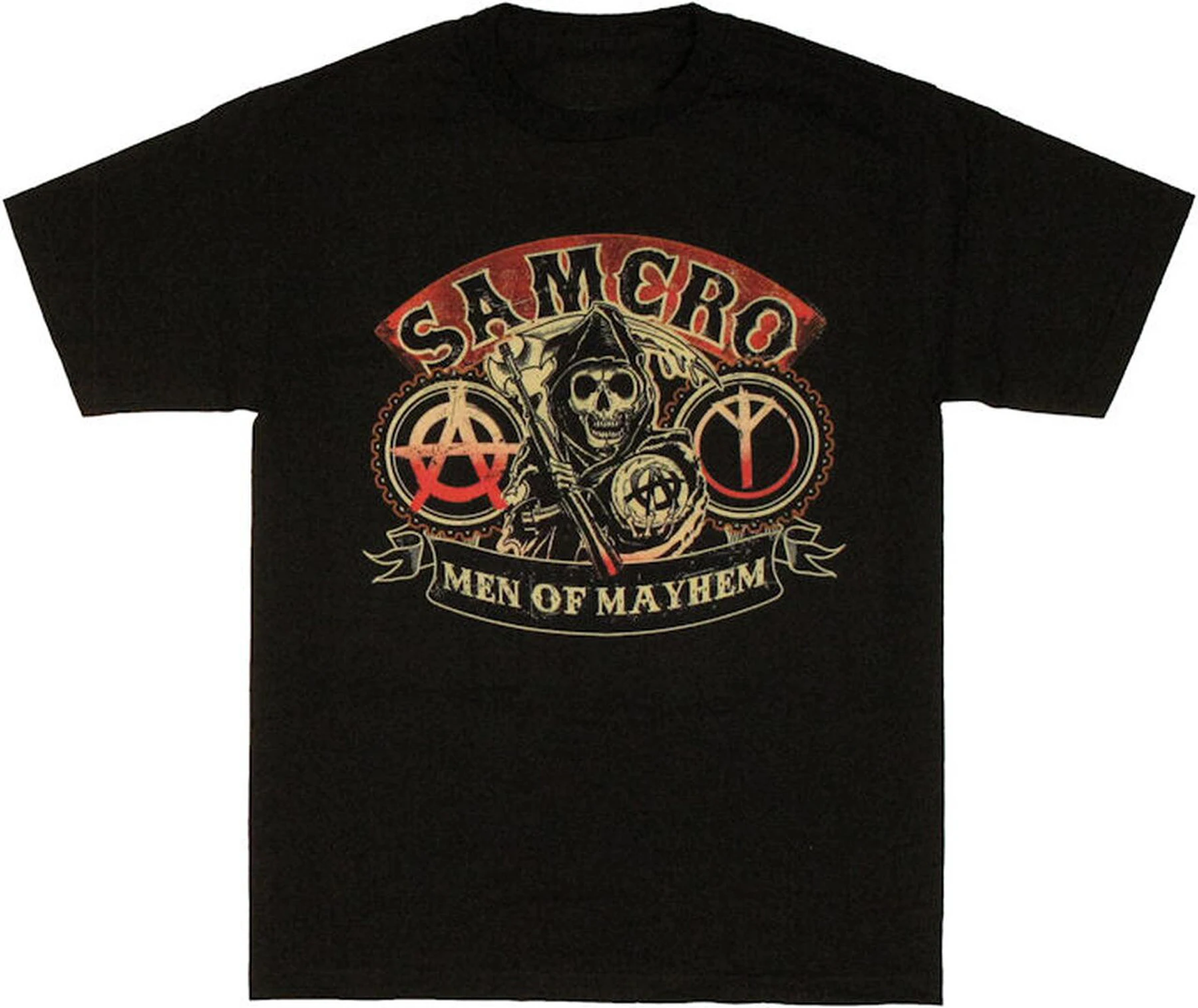 

Sons of Anarchy Mayhem Symbols T-Shirt. Premium Cotton Short Sleeve O-Neck Mens T Shirt New S-3XL