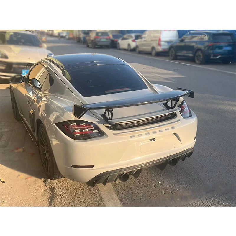 Для Porsche Cayman Boxster 718 981 986 987 GT4 GT 2016 + задний спойлер из углеродного волокна для
