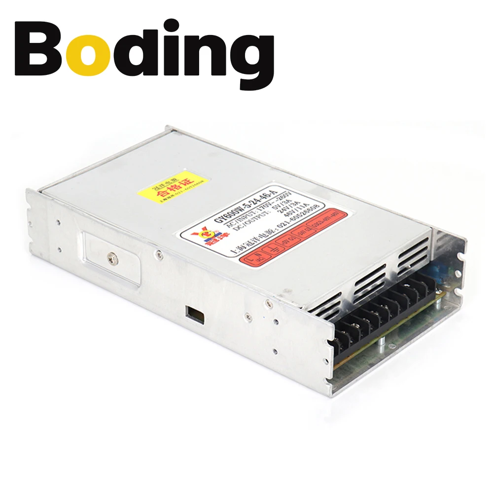 BODING CNC Router Switch Power Supply GY600W-5-24-46 Output DC5V 3A 24V 46V 11A for Laser Cutting and Engraving Machine