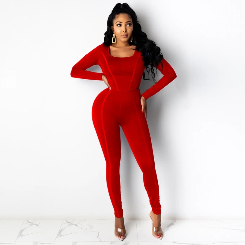 

2 Piece Women Sets New Arrival Spring Autumn Matching Sets Red Black Two Pieces Sets Top Pants Suits Tracksuits Outfits Clothing