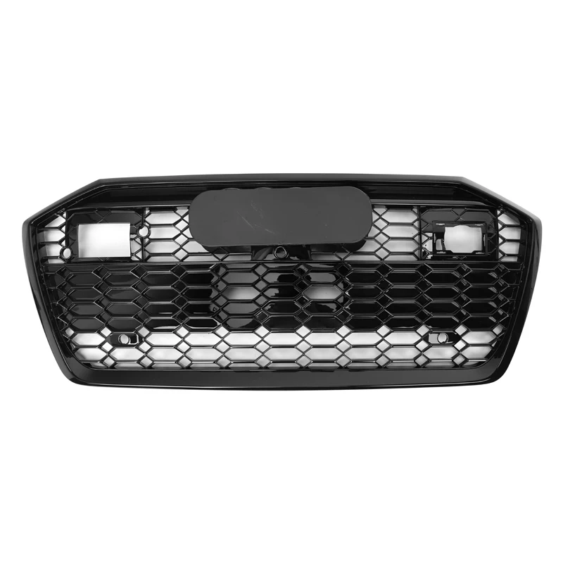 

A6 C8 ABS Black Car Grills For Audi A6 S6 2019+ Change RS6 Honeycomb Grill with ACC style Front bumper grill