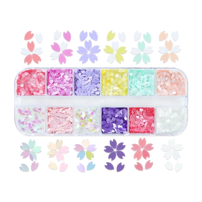 

Flower Nail Sequins Decoration Colorful Tiny Flower Glitter Flakes For DIY Nail