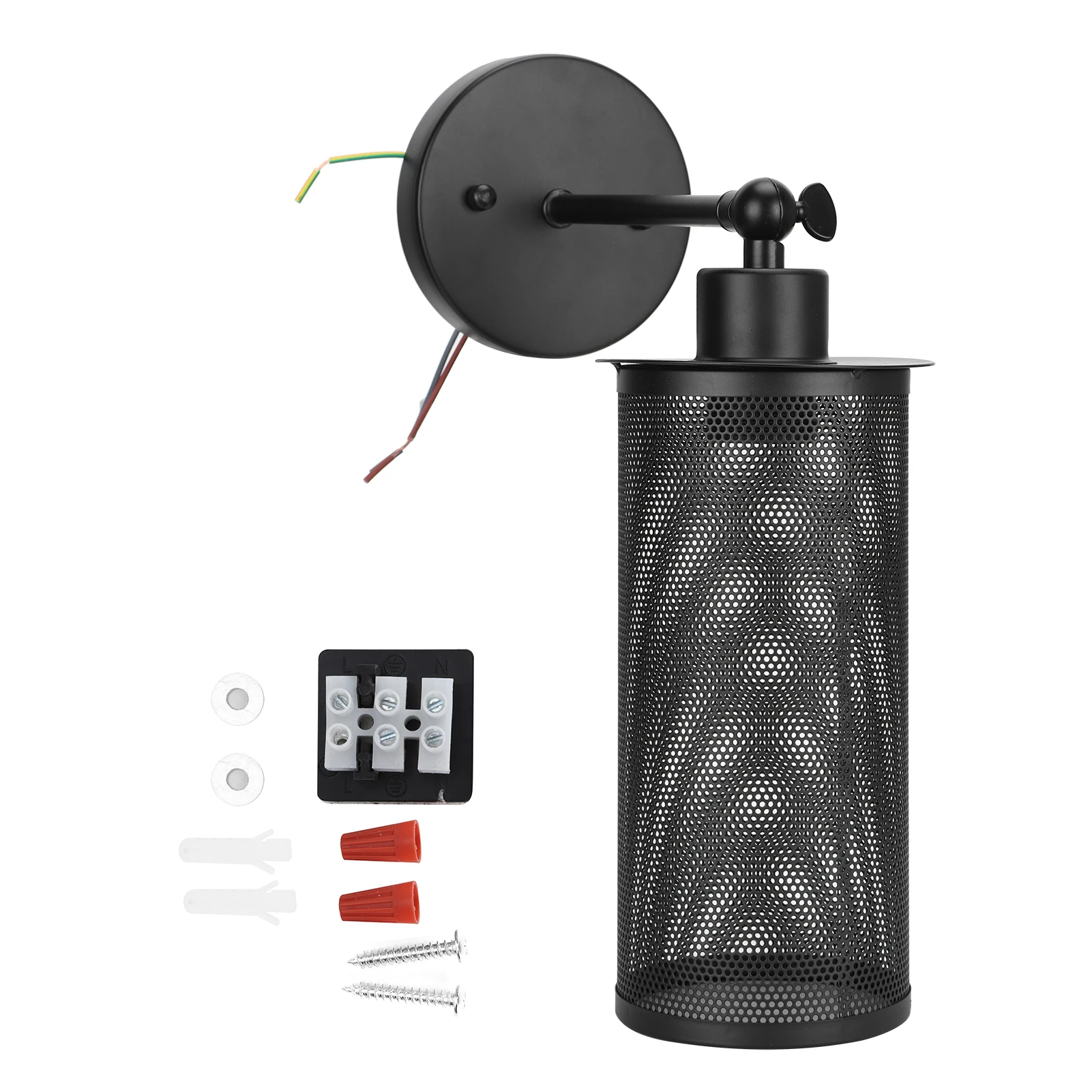 

E27 Wall Lamp Vintage Wrought Iron Adjustable Light for Restaurant Bar Bedroom Cafe AC85-265V