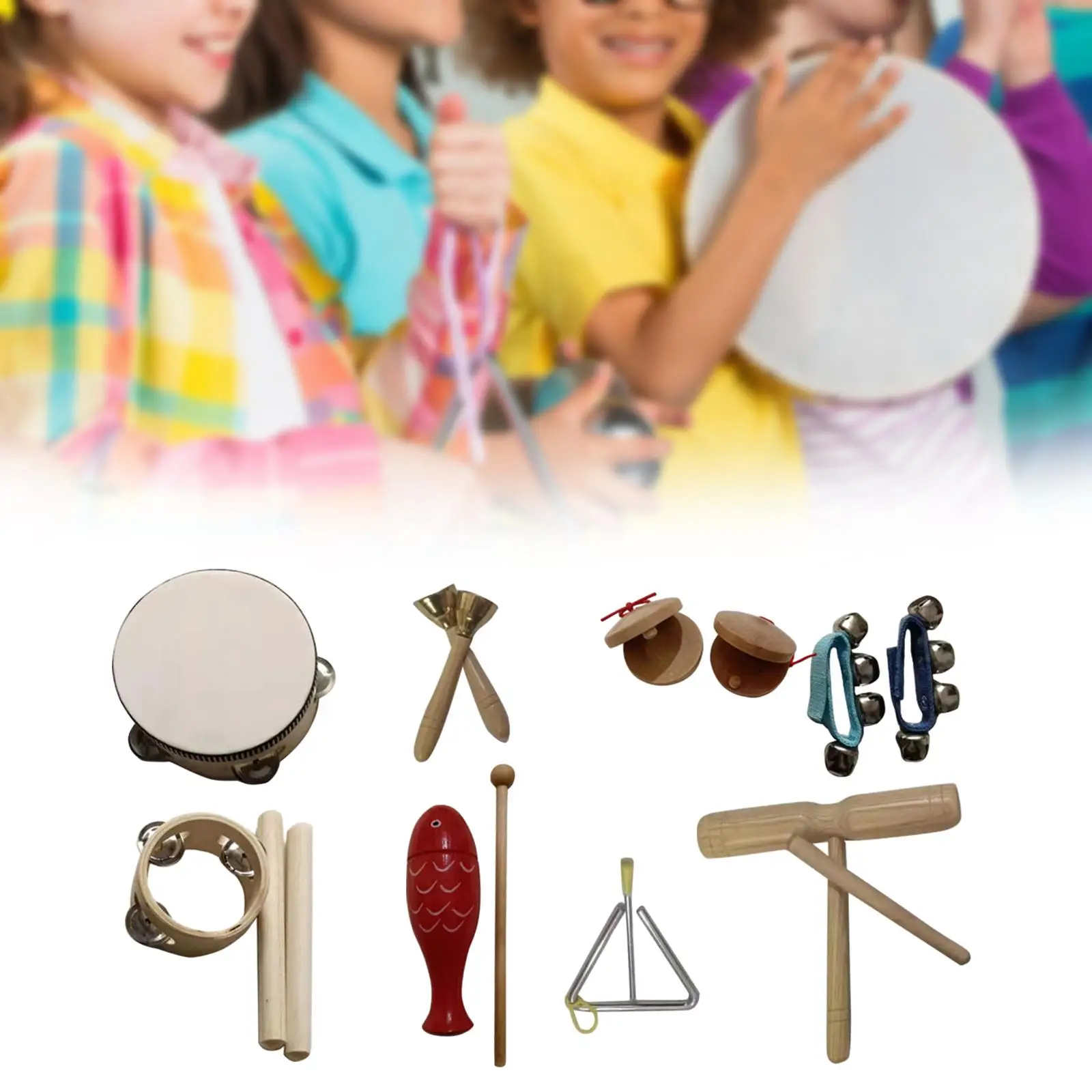 Набор деревянных музыкальных инструментов из 9 предметов для мальчиков и девочек