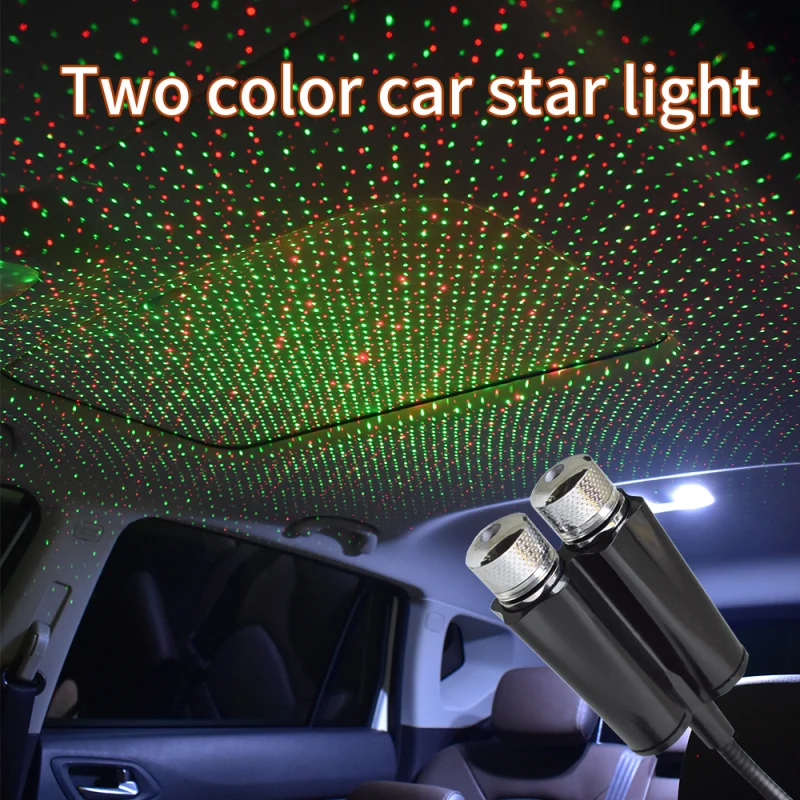 

Car Ambient Light Car Starry Usb Modified Roof Interior Decoration Star Sky Ceiling Projector Two Color Star Light