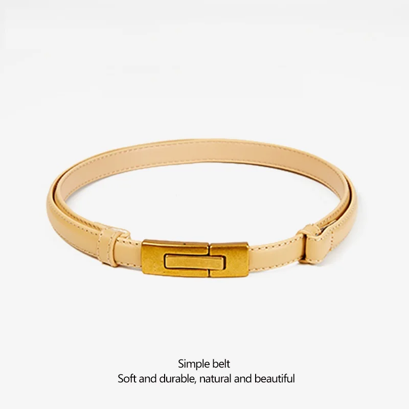 ZLY 2023 New Fashion Belt Women Slender Type PU Leather Material Alloy Metal Golden Buckle Luxury Jeans Casual Style Soft Belt