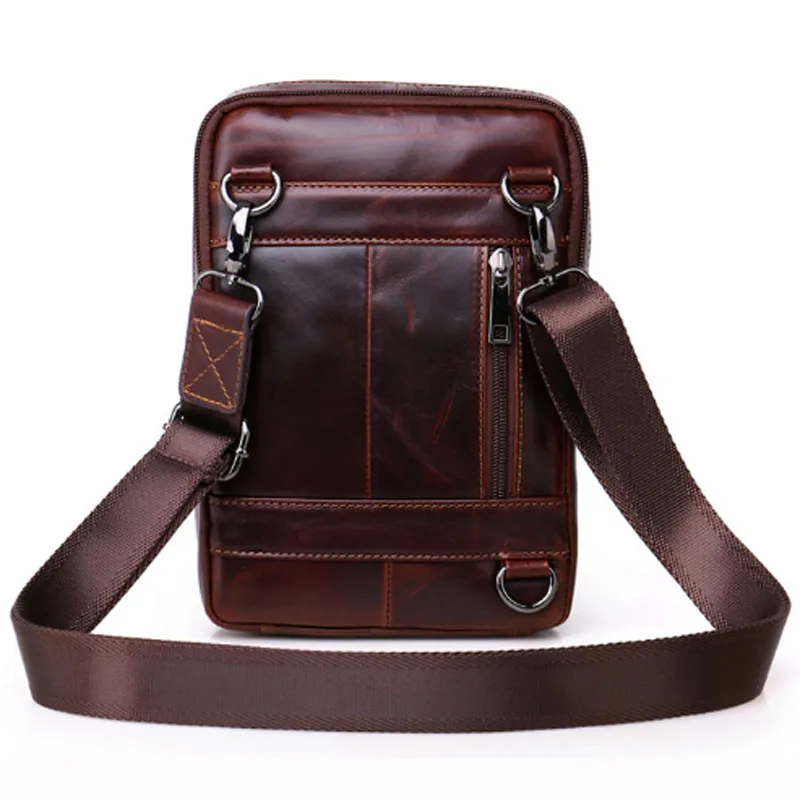 Нагрудная сумка мужская из натуральной воловьей кожи Многофункциональный